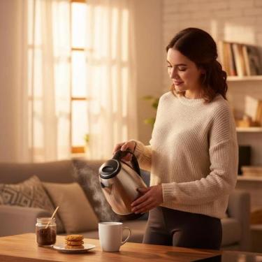 Imagem de Chaleira Jarra Elétrica 2 Litros 127V Inox Aço Inoxidável Aquecimento 