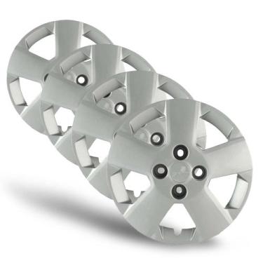 Imagem de Jogo Calotas Aro 14 Cubo Baixo Prata Grid Prisma celta corsa Hatch,sed