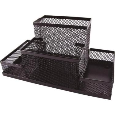 Imagem de Acessório para Mesa Porta Objetos Aramado Preto - KIT