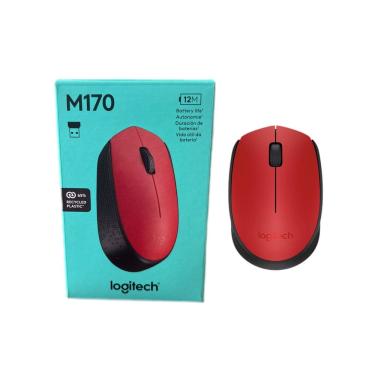 Imagem de Mouse Sem Fio Logitech M170 Com Pilha Inclusa - Vermelho 