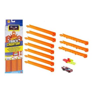 Imagem de Pista Hot Wheels C/7 Retas Track Creator C/1 Carro 1/64 - Mattel