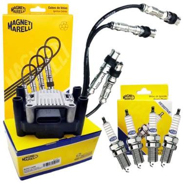 Imagem de Kit Vela Cabo Bobina Ignição Gol G4 G5 Fox Voyage 1.0 1.6 8V - Magneti