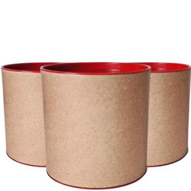 Imagem de 30 Tubo Lata 10x10 kraft Papelão Tampa colorida centro de mesa decoraç