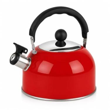 Imagem de Chaleira Apito 2 Litros Inox para Fogão Gás Elétrico Cabo Resistente