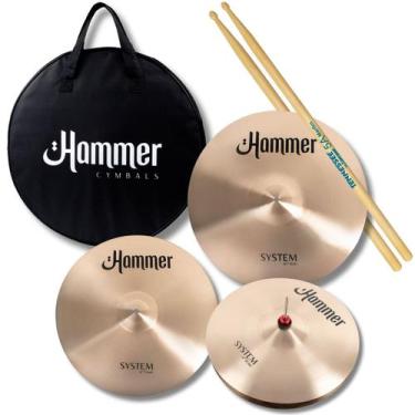 Imagem de Kit pratos liverpool 14" 16" e 20" b20 hammer system 11504