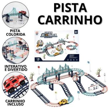 Imagem de Carro De Brinquedo Com Pista Carrinho De Corrida Infantil Trilha Maluc