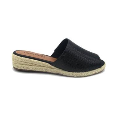 Imagem de Tamanco Espadrille Valentina 509030 Anabela, Preto, 40