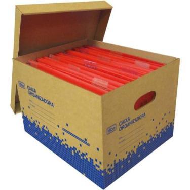 Imagem de Caixa Organizadora Multiuso Reforçada Papel Kraft c/ Tampa 405x333x266