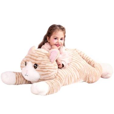 Imagem de Brinquedo de Pelúcia IKASA Gato Grande 75cm - Laranja