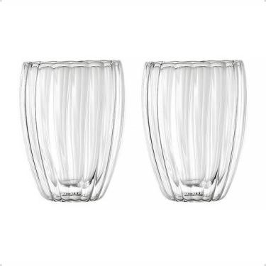 Imagem de Conjunto 2 Copos de Café ou Chá Parede Dupla Vidro Borossilicato 270ml