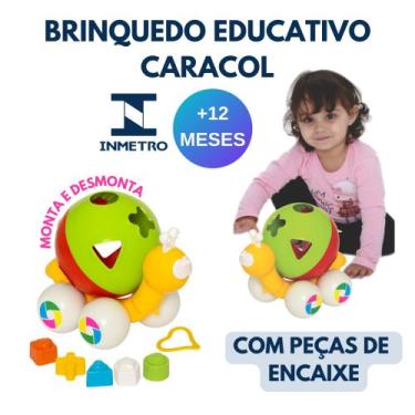 Imagem de Brinquedo Educativo, Caracol Didático Com Formas De Encaixar,  Merco T