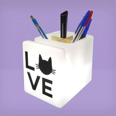 Imagem de Organizador de Mesa Iluminado Love Cat - DECORFUN