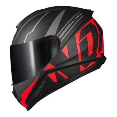 Imagem de Capacete Norisk Fab FF802 Razor Full Matte Black Red, Vermelho, 62