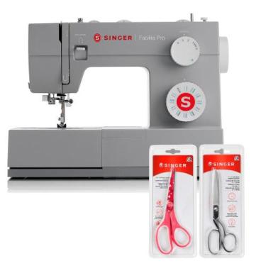 Imagem de Kit Máquina de Costura Facilita Pro 4423 + Tesoura 7" Tecido e Tesoura
