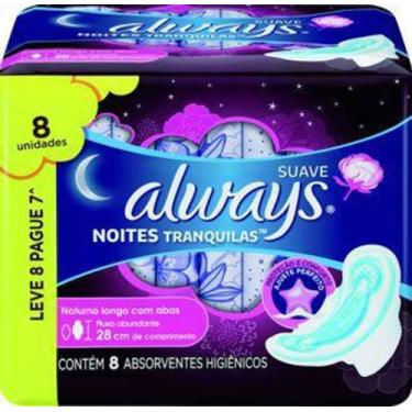 Imagem de Absorvente Externo Always Noites Tranquilas Cobertura Suave Com Abas L
