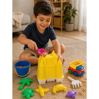 Imagem de Kit de Brinquedos de Areia Palácio Infantil com 7 Peças Formato Castelo Rei do Balde