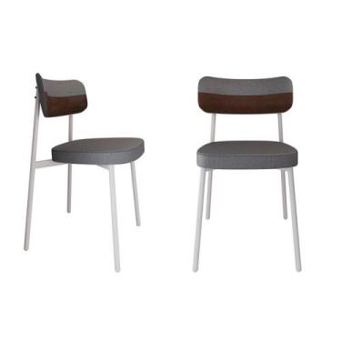 Imagem de Cadeira Alloa Fixa com 4 Pés 50 x 44,7 x 83,8 cm com 2 Unidade Cinza/W