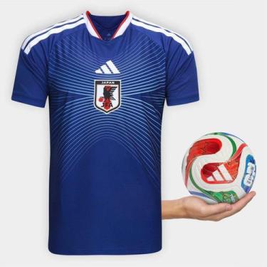 Imagem de Kit Camisa Seleção Japão Home 2026 +Mini Bola Trionda Adidas, Azul, G