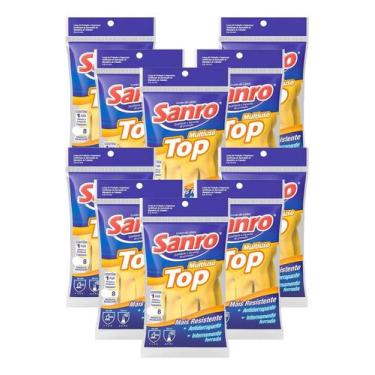 Imagem de Luva De Látex Sanro Multiuso Amarela Kit 10
