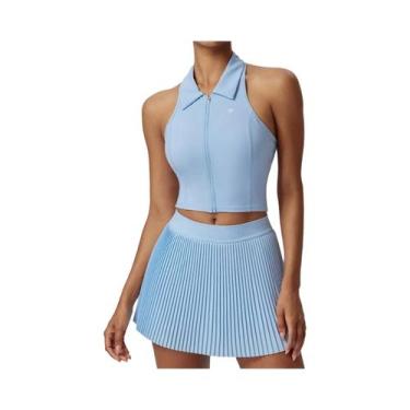 Imagem de Shorts Saia Esportiva Feminina De Cintura Alta Respirável Para Golfe, 