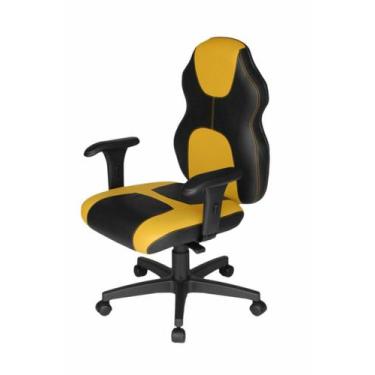 Imagem de Cadeira Gamer Base Giratória com braço Linha Gamer Racing Amarelo - De