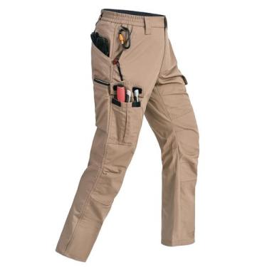 Imagem de Calças de trabalho Rapoo Khaki Cargo Masculinas Ripstop Resistentes à 