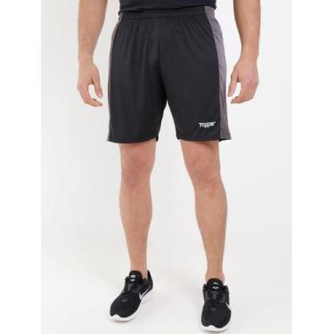 Imagem de Calção de Futebol Topper Masculino Preto/Cinza, Preto, Cinza, G