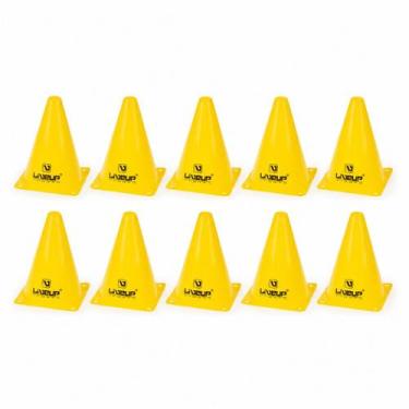 Imagem de Kit 10 Cone Agilidade 18cm Amarelo Liveup Marcação Esportiva - Liveup 