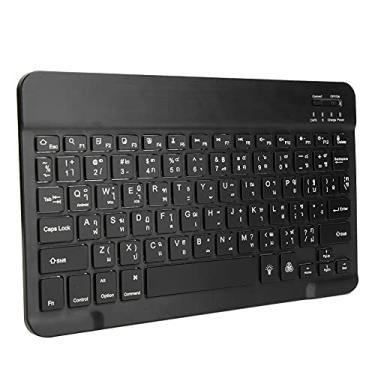 Imagem de Teclado Bluetooth, teclado de computador de digitação rápida Painel de teclado portátil antiderrapante de 10 polegadas para smartphones para laptops para tablets(Preto, tailandês)