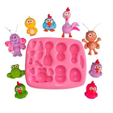 Imagem de Confeitaria dos moldes, F803 MOLDE DE SILICONE TURMA DA GALINHA PINTADINHA CONFEITARIA ARTESANATO