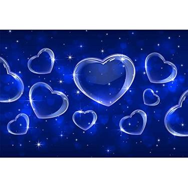 Imagem de Yeele Pano de fundo de coração azul 3 x 2,4 m início dos anos 2000 fotografia fundo tema dia dos namorados festa velha escola para sessão de fotos menina adulto retrato fotografia vinil pano de fundo estúdio adereços decoração
