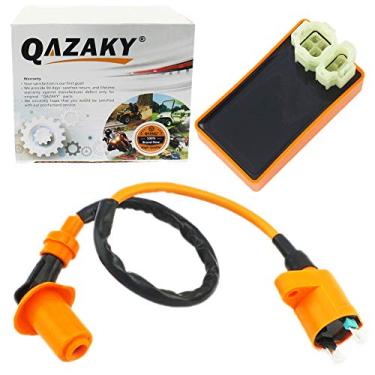 Imagem de Bobina de ignição de desempenho QAZAKY + caixa CDI de 6 pinos de substituição para CRF50 XR50 XR70 XR80 XR100 Pit Dirt Racing Bike Motorcycle ATV Quad Scooter Go Kart Moped