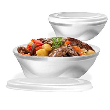 Imagem de Jogo Marmita Isopor Branco C Tampa Copobras 750ml Quentinha