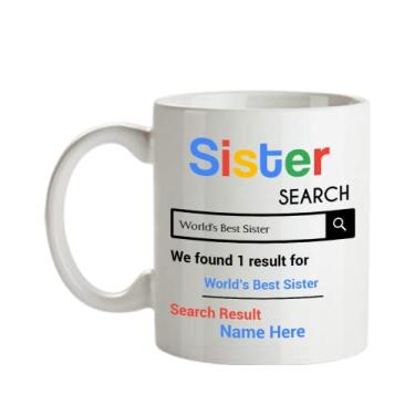 Imagem de Caneca personalizada para irmã - Presentes personalizados para irmã - Caneca de café de 325 ml - Personalizada com o nome de sua irmã favorita