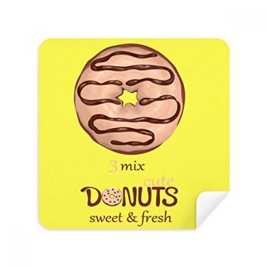 Imagem de Chocolate Doughnut Sobremesa Sweet Food Glasses Pano Limpador de Tela Tecido Camurça Pacote com 2