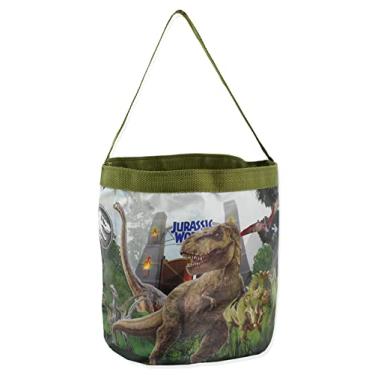 Imagem de Jurassic World Dinosaurs Collapsible Nylon Basket Bucket Toy Storage Tote Bag (One Size, Green)