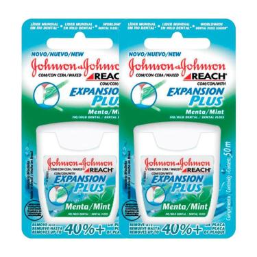 Imagem de Kit 2 Fio Dental Reach Expansion Plus Menta Johnson`s 50m