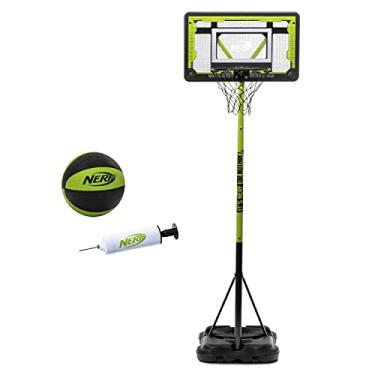 Imagem de NERF Mini cesta de basquete juvenil – Proshot para interior + cesta de basquete infantil portátil ao ar livre – Altura ajustável de 1,8 m a 1,8 m – Mini aro para garagem – 76 cm