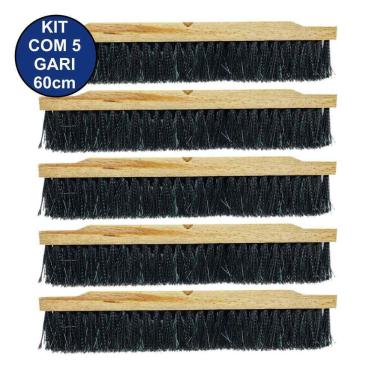 Imagem de Kit Com 5 Vassoura Escovão Gari Nylon Duro 60Cm Sem Cabo