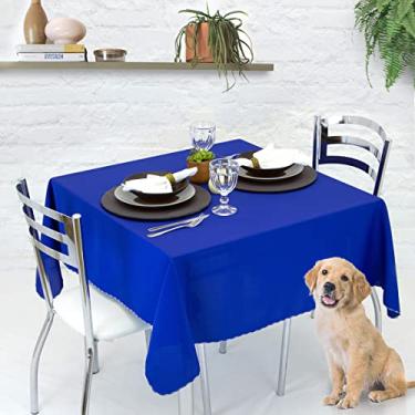 Imagem de Toalha de Mesa 4 Cadeiras Oxford Liso 1,40m x 1,40m (Azul)