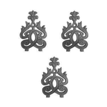 Imagem de Kit 3 Ponteiras Ponta de Lança Ferro N19 Grade Portão 24cm