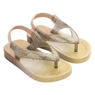 Imagem de Chinelo Glitter Ipanema Baby Elástico Tie Dye Rosa Dourado Lilás Nº 19