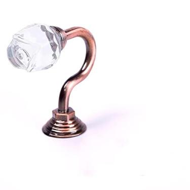 Imagem de Suporte de borla vintage bola de cristal montada na parede em forma de u acessórios de retenção fivela ganchos cabide janela decoração de casa, vermelho antigo