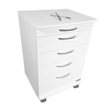 Imagem de Gaveteiro Odontológico Com 4 Gavetas Acabamento Quadrado