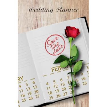 Imagem de 6 x 9" Wedding Day Planner Organizer Calendar 18 month 65 sheet with todo list and notes matte finish: Wedding Day Calendar Planner Organizer 18 month