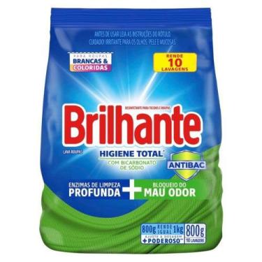 Imagem de Sabão Em Pó Brilhante Higiene Total Sanitizante 800G - Embalagem C/ 16
