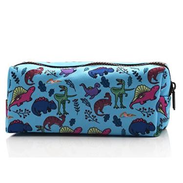 Imagem de LParkin Dinossauro Estudantes Estojo de Lápis Bolsa de Caneta Estacionária Estojo de Maquiagem Bolsa de Cosmético, Azul