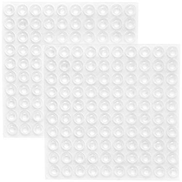 Imagem de Almofadas de para-choques de gaveta, 6 mm x 2 mm minúsculos amortecedores de porta de armário, pontos de armário autoadesivos de borracha transparente, pequenas saliências para móveis, mesa, laptop