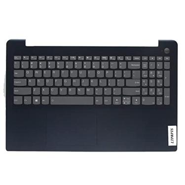 Imagem de LTPRPTS Substituição da capa superior para laptop Palmrest Teclado sem retroiluminação Touchpad Peça de montagem para Lenovo Ideapad 3-15ITL6 15ALC6 5CB1B62097 Azul