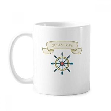 Imagem de Leme oceano amor mar vela padrão caneca cerâmica café porcelana xícara louça